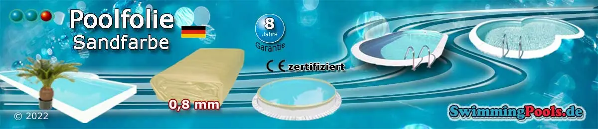 Pool Ersatzfolie Sand frostsicher und sehr widerstandsfähig, auch in anderen Farben und Größen verfügbar