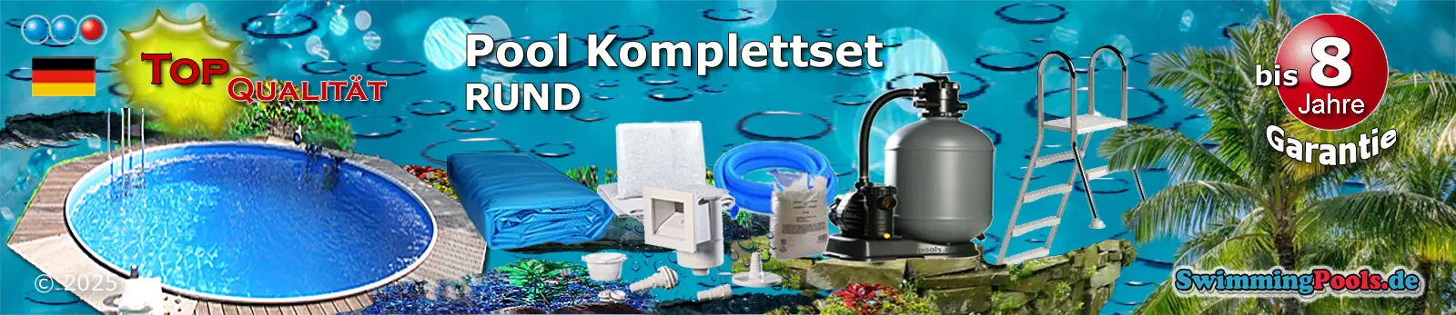 Stahlwandpool Set rund 550 x 120