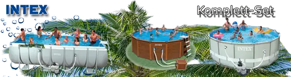 Intex Aufstell Swimmingpools in verschiedenen Varianten hauptsächlich als Set mit Poolleiter und Filter, auch demnächst bei uns erhältlich