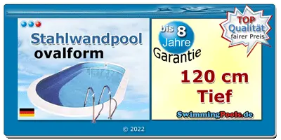 Stahlwandbecken oval 120 cm Tief