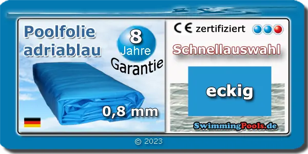 Poolfolie rechteckig 0,8 mm