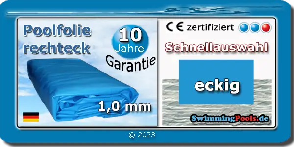Poolfolie rechteckig 1,0 mm