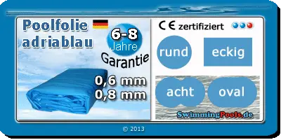 Pool Ersatzfolie Blau für Rund, Oval und Achtformpools