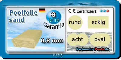 Pool Ersatzfolie in Sandfarbe für runde, ovale und Achtformbecken