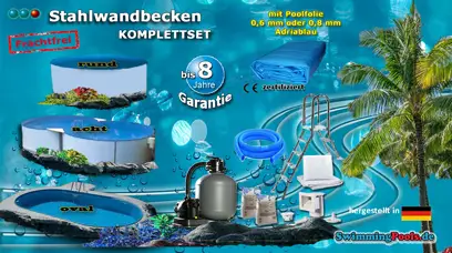 Stahlwandbecken Set
