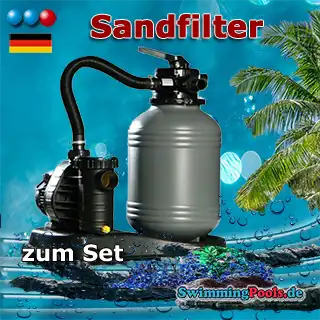 Filteranlage Aquatechnix für Stahlwandpool Komplettset oval Set 623 x 360 x 120 cm