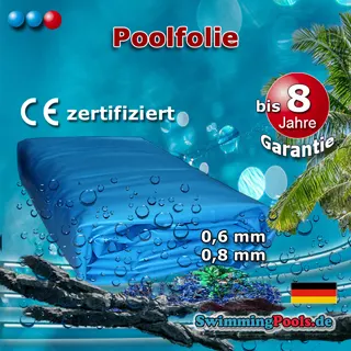 Auswahl der Stärke der Poolfolie für Einzel Stahlwand Pool achtform 470 x 300 x 120