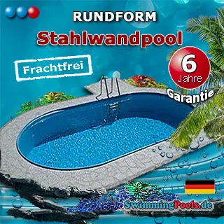 Stahlwandpool oval 450 x 250 x 120 ist nur für den Einbau ins Erdreich geeignet