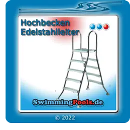 Edelstahl Hochbeckenleiter mit Plattform passend zum Aufstellbecken